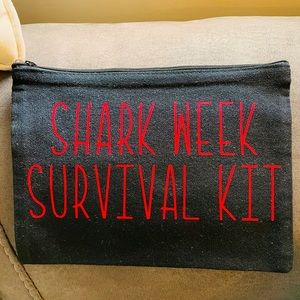 Shark week survival kit make up bag